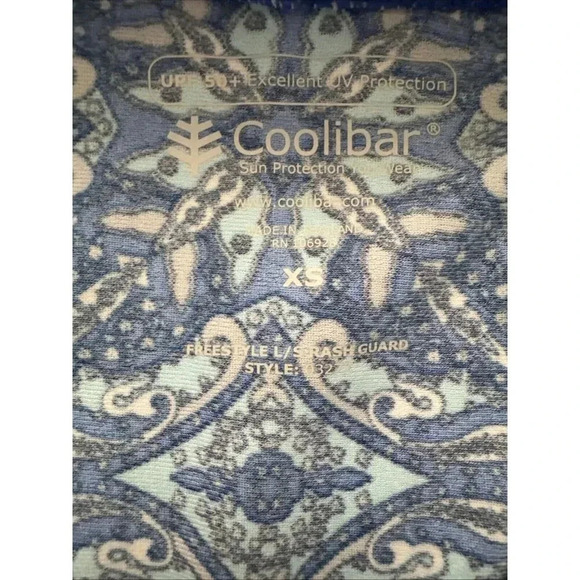 Coolibar UPF 50+ Long Sleeve Freestyle Shirt/Rash Guard 3/4 Zip Blue Size XS - Picture 4 of 7